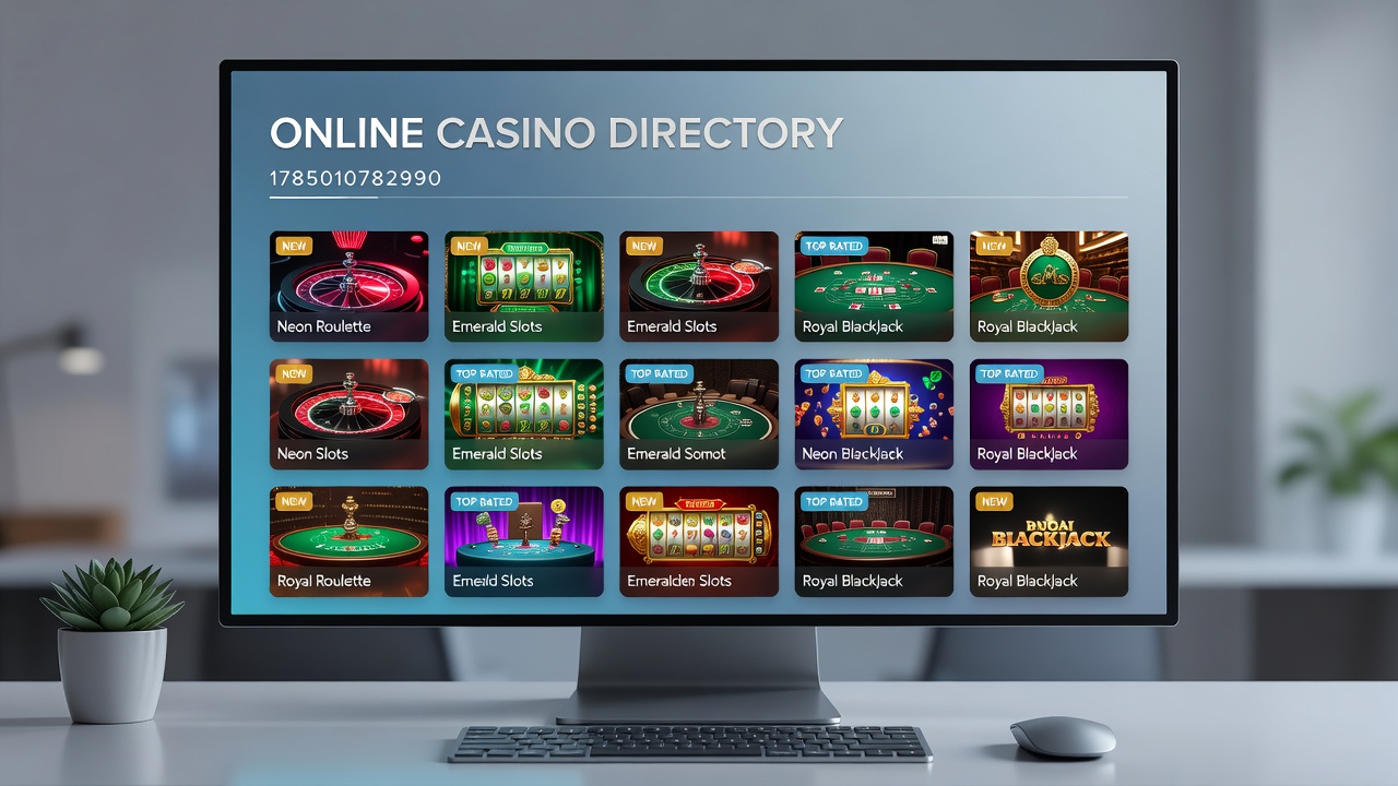 Detailed view of casino directory listings with regulatory badges and user statistics