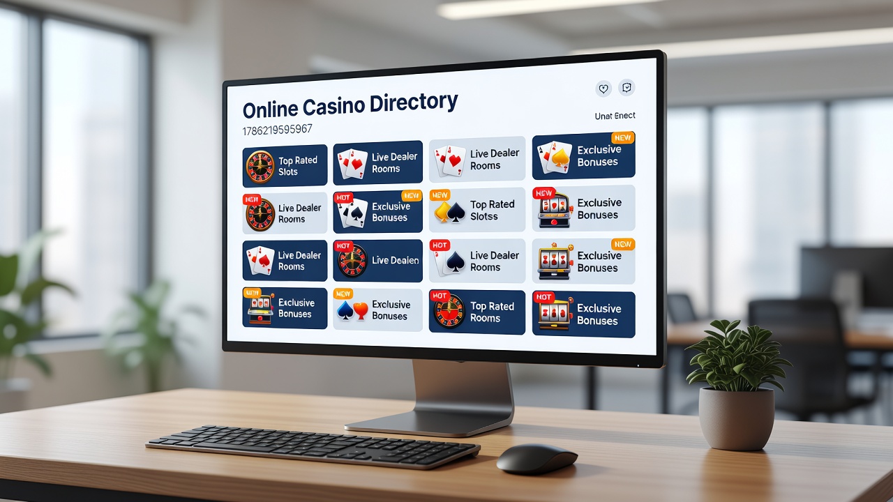 Detailed view of directory filters and review sections for casino platforms